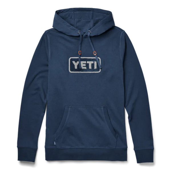 Yeti Logo Badge Fleece Hoodie Pullover - Navy