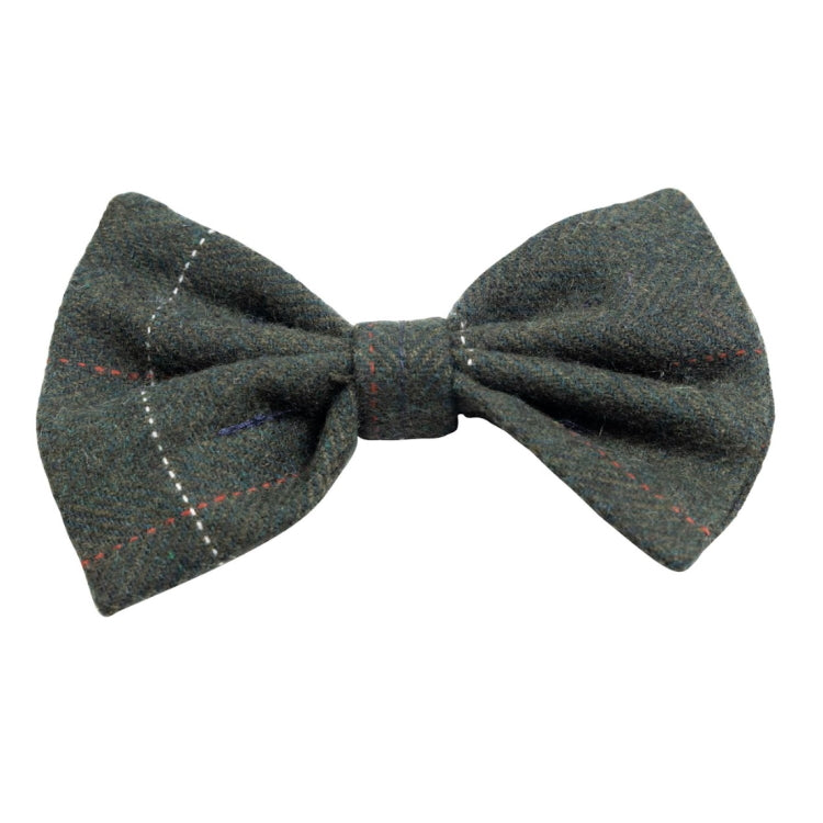 House of Paws Tweed Dog Bow Tie - Green