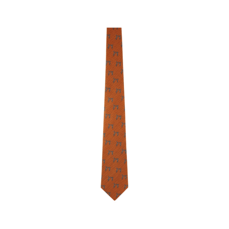 Schoffel Ashford Silk Tie - Burnt Orange Hare