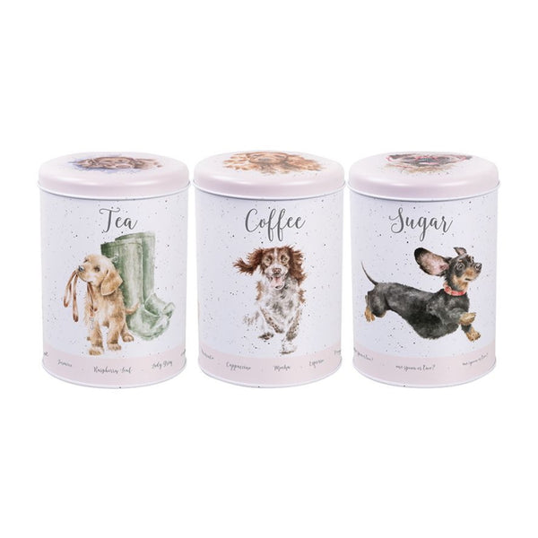 Wrendale Designs Tea Coffee and Sugar Canisters - A Dog's Life