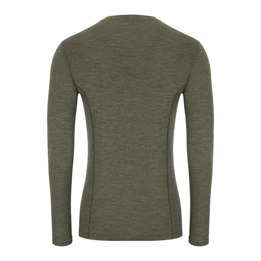 Hoggs of Fife 100% Merino Wool Crew Neck Base Layer Long Sleeve Top - Green