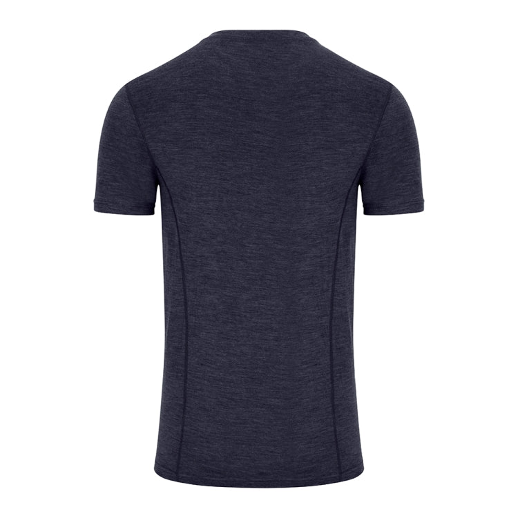 Hoggs of Fife 100% Merino Wool Crew Neck Base Layer Short Sleeve Top - Navy