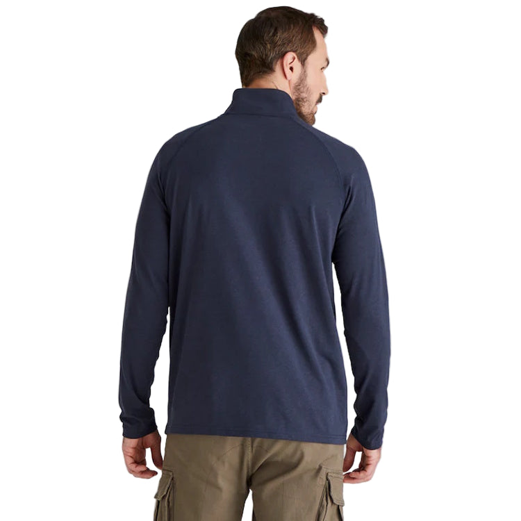 Ridgeline Baseline Pull On Zip Top - Navy Marl