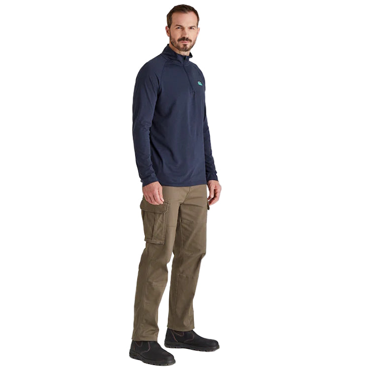 Ridgeline Baseline Pull On Zip Top - Navy Marl