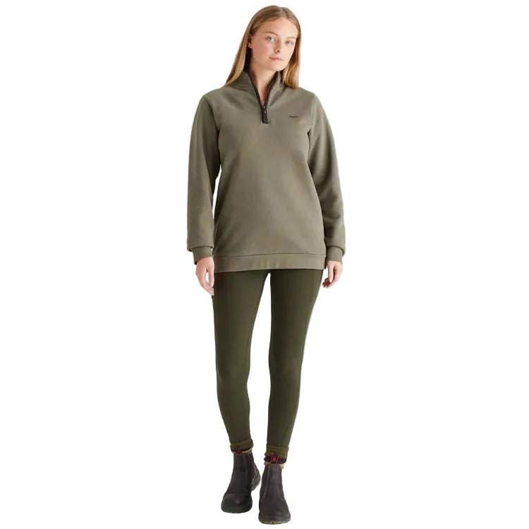 Ridgeline Ladies Brancaster 1/4 Zip Top - Smokey Olive