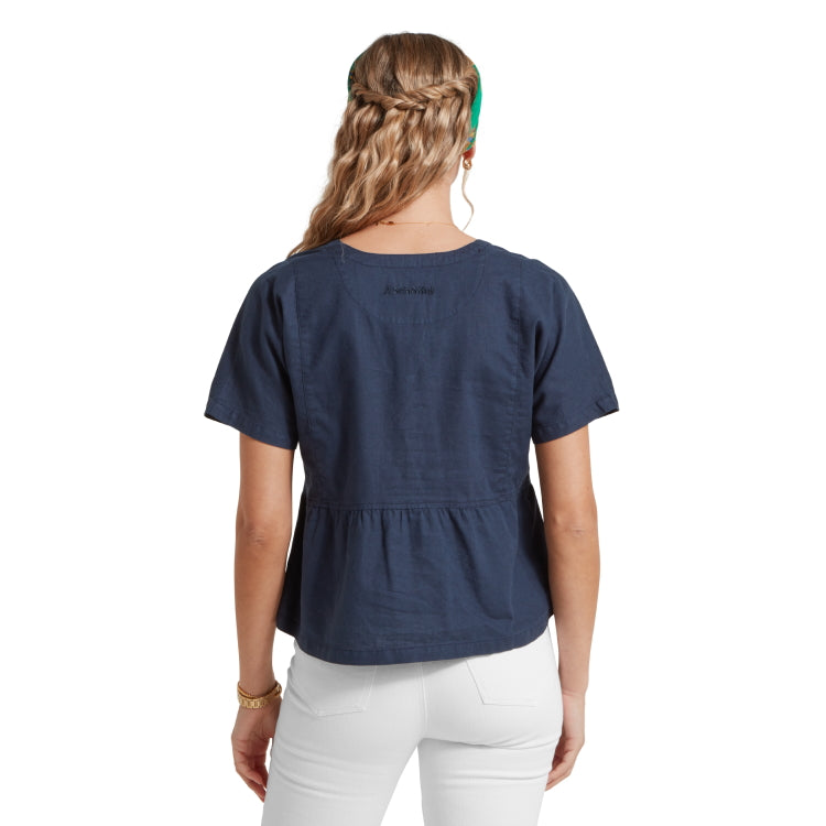 Schoffel Ladies Lavenham Linen Top - Dark Blueberry 