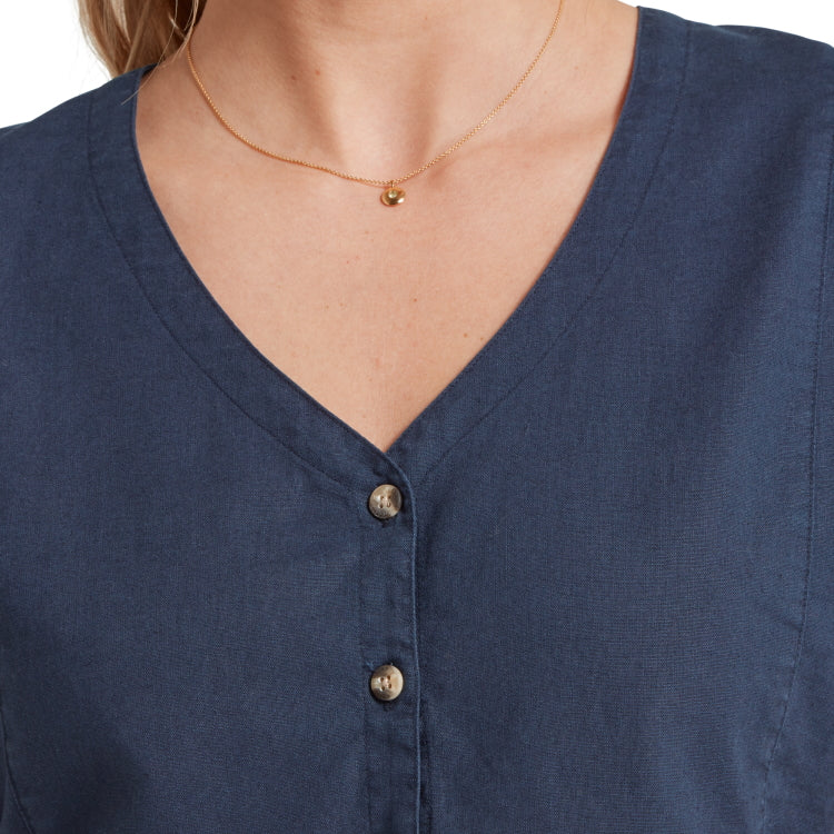 Schoffel Ladies Lavenham Linen Top - Dark Blueberry 