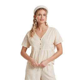 Schoffel Ladies Lavenham Linen Top - Oat
