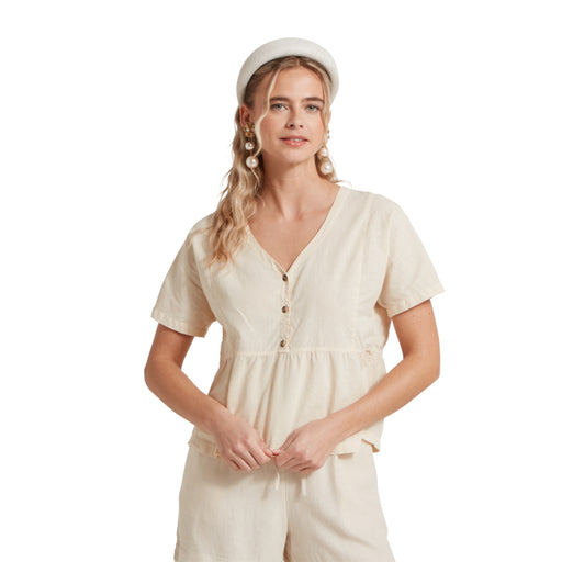 Schoffel Ladies Lavenham Linen Top - Oat