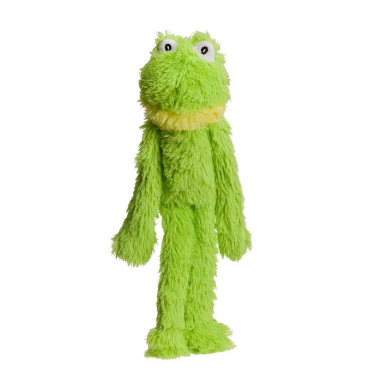 House of Paws Long Furry Frog Dog Toy