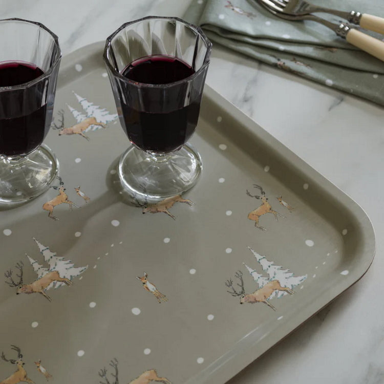 Sophie Allport Christmas Stags Printed Tray - Large