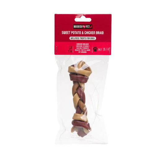 House of Paws Nourish My Pet Dog Treats - Sweet Potato and Chicken Braid - Small