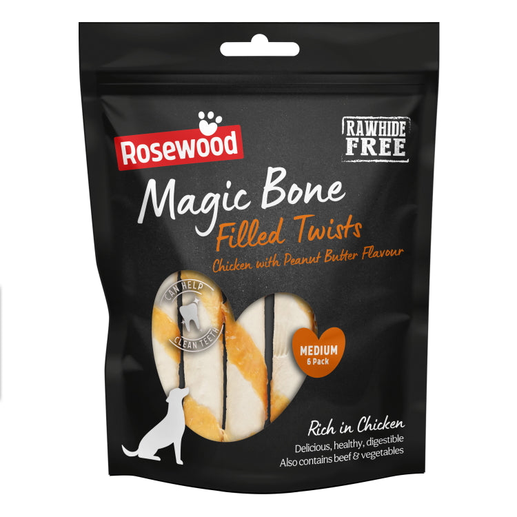Rosewood Magic Bone Dog Treats Magic Bone Twists Chicken 6pc 195g