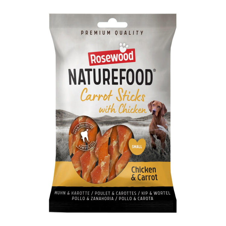 Rosewood Naturefood Dog Treats - Chicken Wrapped Carrot Sticks 80g