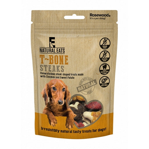 Rosewood Natural Eats Dog Treats - T-Bone Steak 5pcs 110g