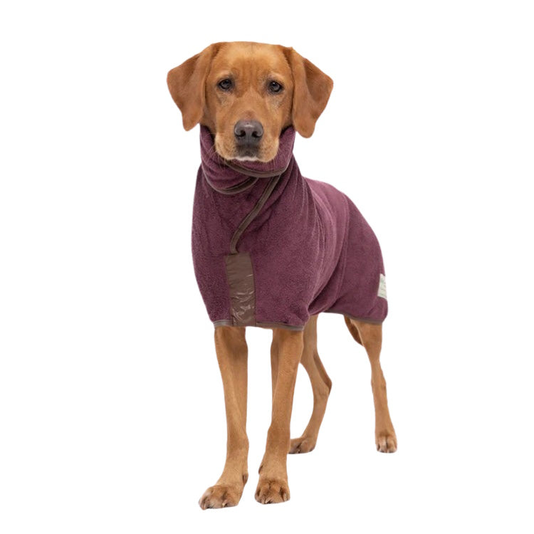 Ruff and Tumble Country Collection Dog Drying Coat - Burgundy