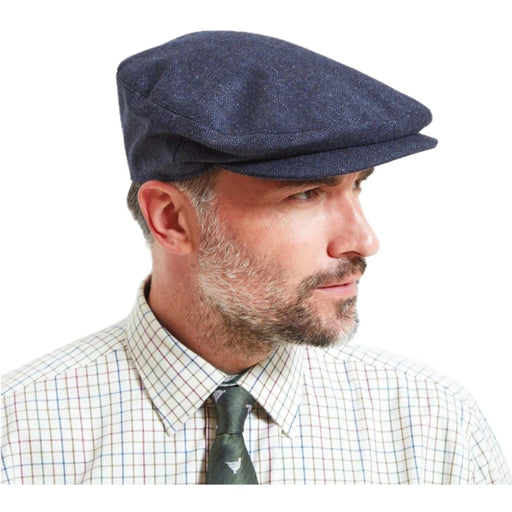 Schoffel Countryman Tweed Cap - Navy Herringbone