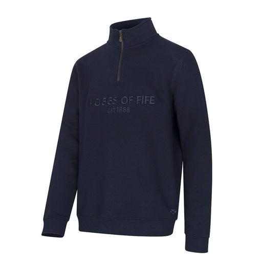 Hoggs of Fife Galloway 1888 Plain 1/4 Zip Sweatshirt - Navy