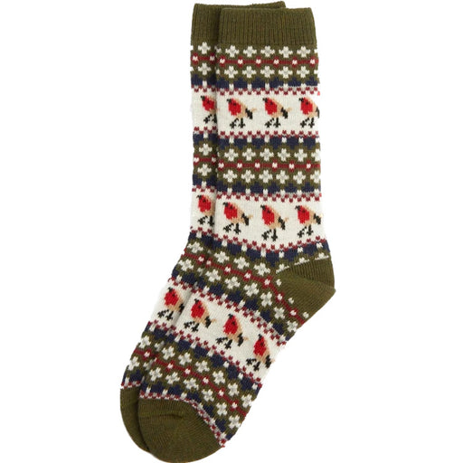 Barbour Ladies Robin Fairisle Socks - Olive