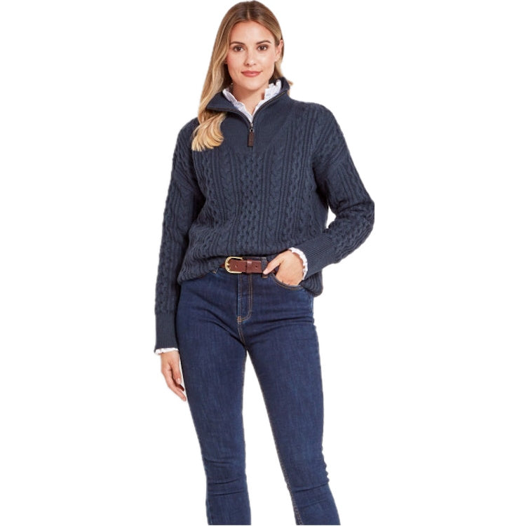 Schoffel Ladies Settle 1/4 Zip Sweater - Slate Navy