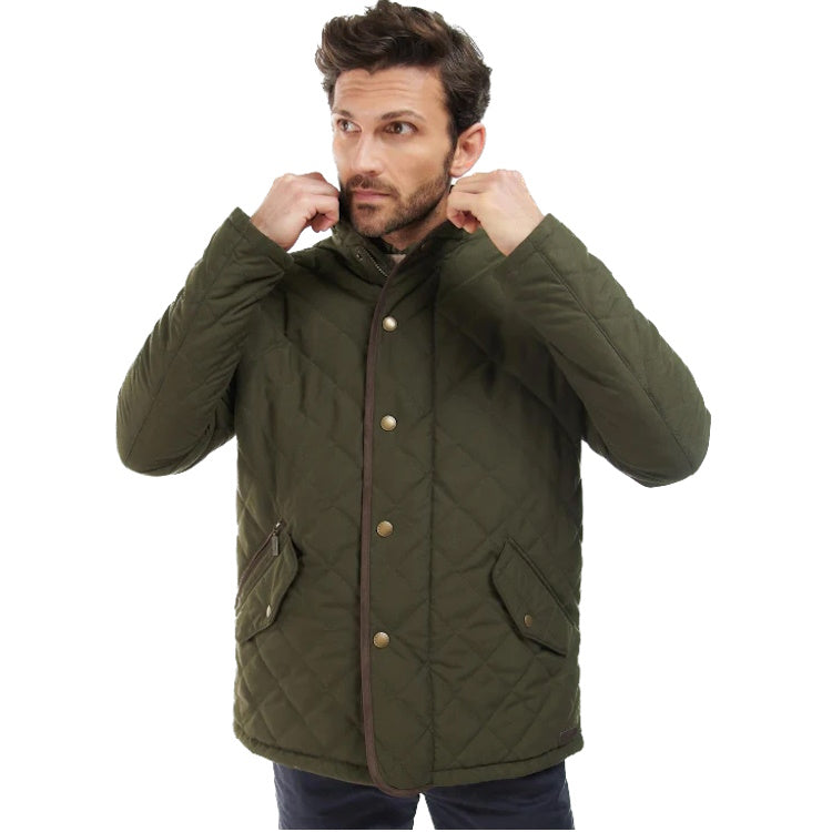 Barbour Waterproof Shoveler Quilt Jacket - Dark Olive