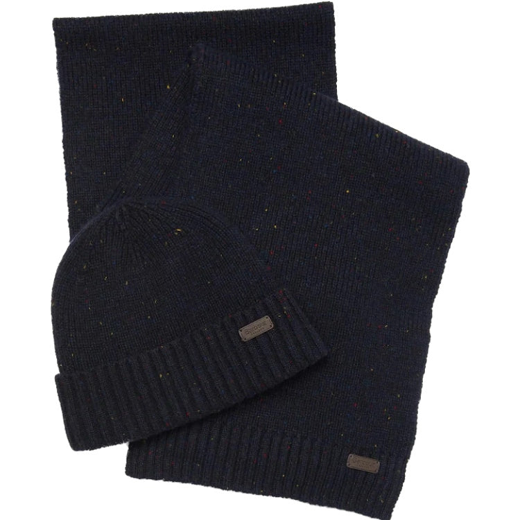 Barbour Carlton Fleck Beanie and Scarf Gift Set