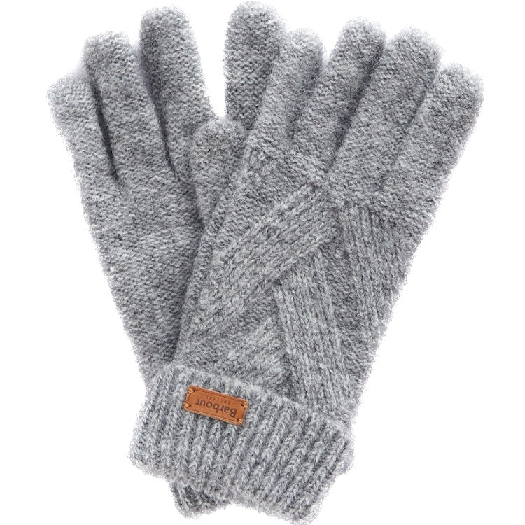 Barbour Ladies Dace Cable Knitted Gloves - Light Grey