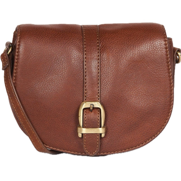 Barbour Ladies Laire Leather Saddle Bag - Brown