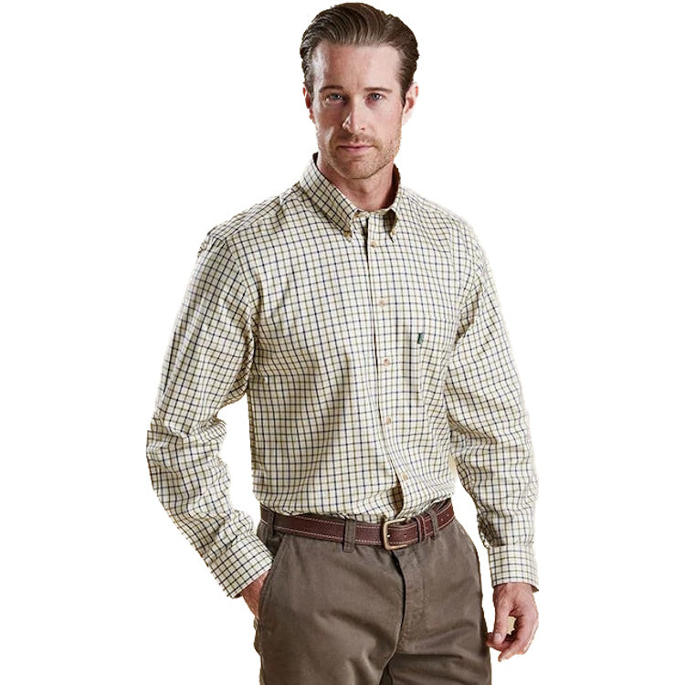 Barbour Sporting Tattersall Shirt Navy/Olive John Norris