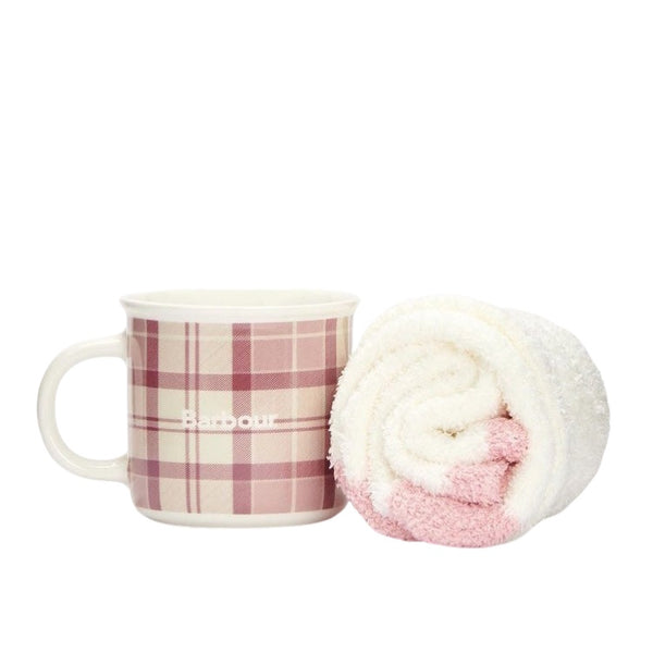 Barbour Ladies Mug and Sock Gift Set - Dewberry Tartan