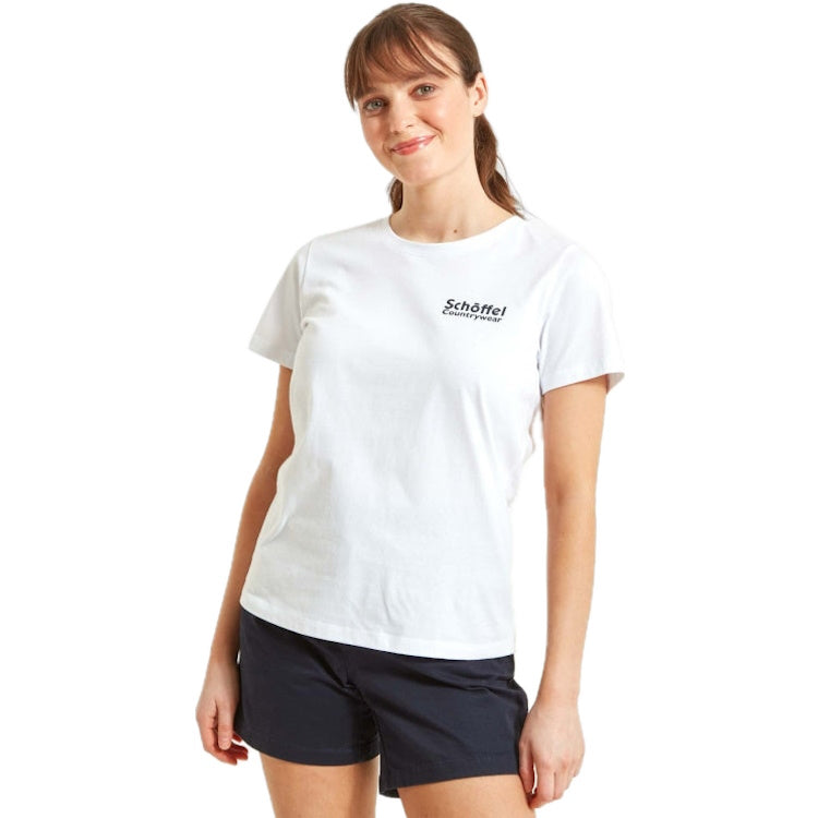 Schoffel Ladies Torre T-Shirt - White/Navy Logo