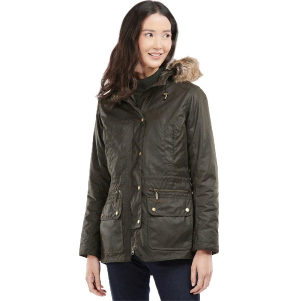 Barbour Ladies Kelsall Wax Parka - Olive/Classic