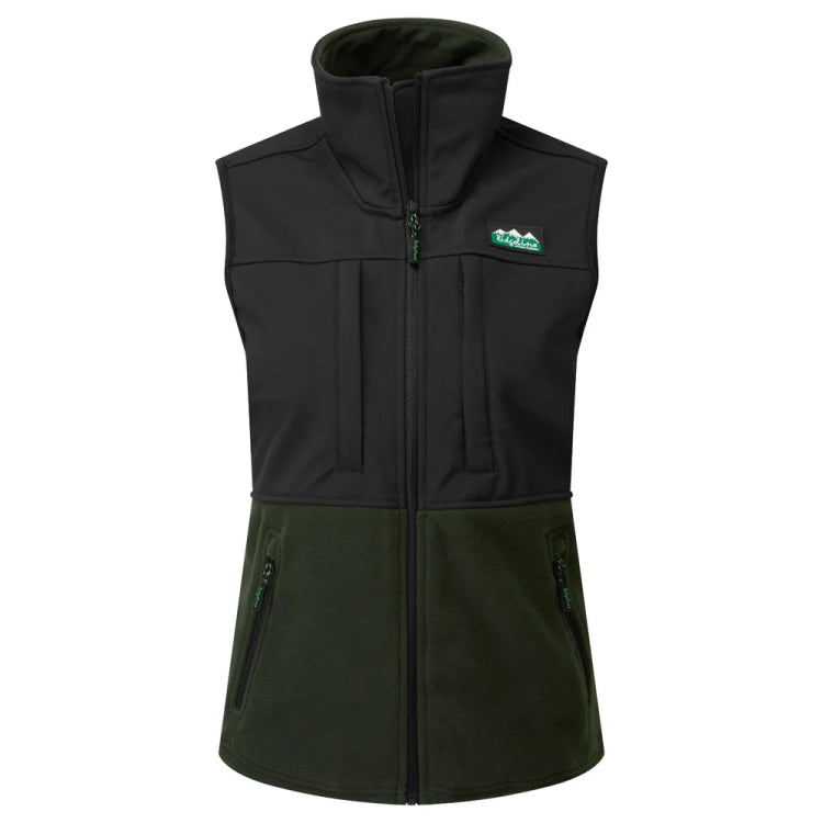 Ridgeline Ladies Hybrid Fleece Vest - Olive/Black