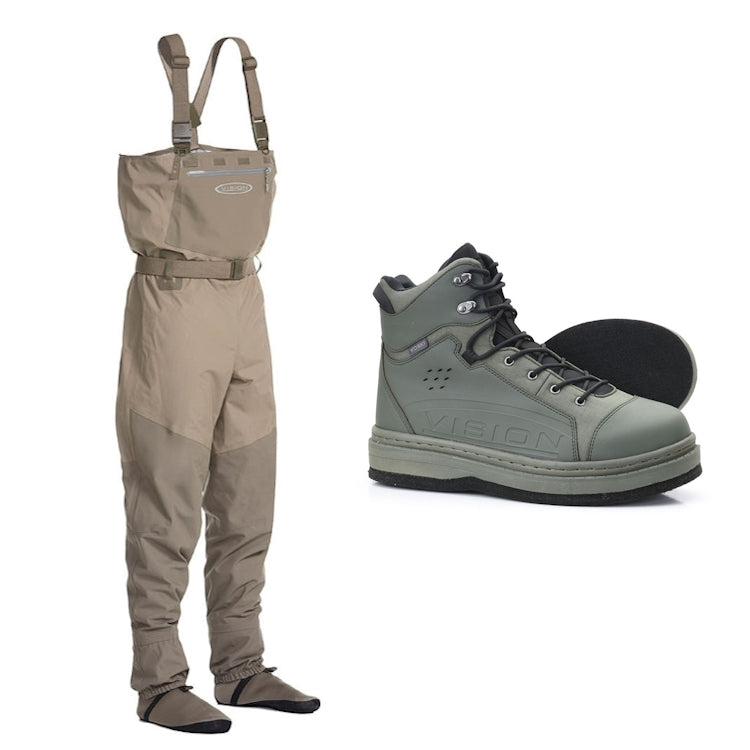 Vision Koski Waders and Felt Green Wading Boots
