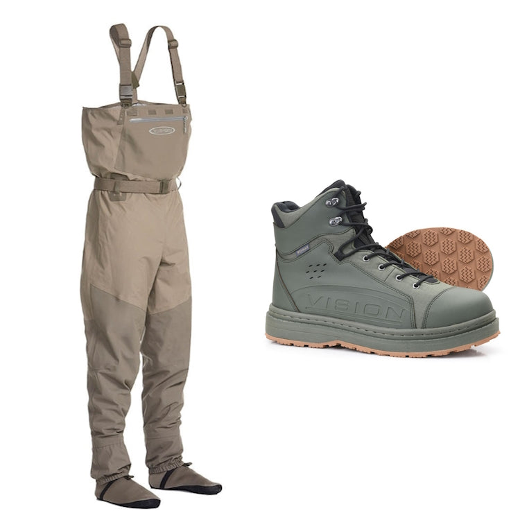 Vision Koski Waders and Gummi 2.0 Wading Boots