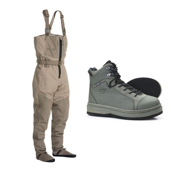 Vision Koski Zip Waders and Felt Green Wading Boots Offer