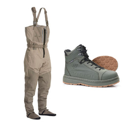 Vision Koski Zip Waders and Gummi 2.0 Green Wading Boots