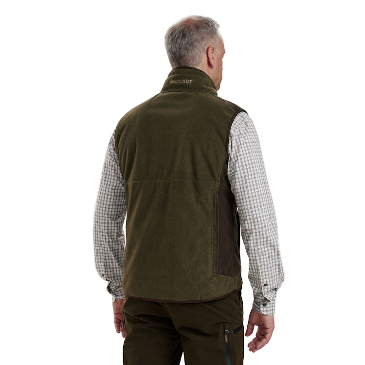 Gilet Polaire Deerhunter Eagle - Vert Tarmac, Détails En Daim Synthétique - Pour Chasse Et Plein Air