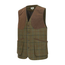 Hoggs Of Fife Kingussie Technical Tweed Field Waistcoat - Green/Blue