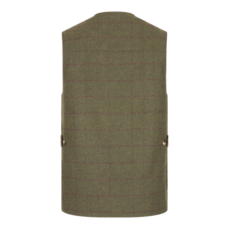 Hoggs Of Fife Tummel Tweed Field Waistcoat - Olive/Wine