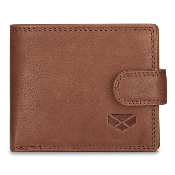 Hoggs of Fife Monarch Leather Coin Wallet with Tab - Hazelnut