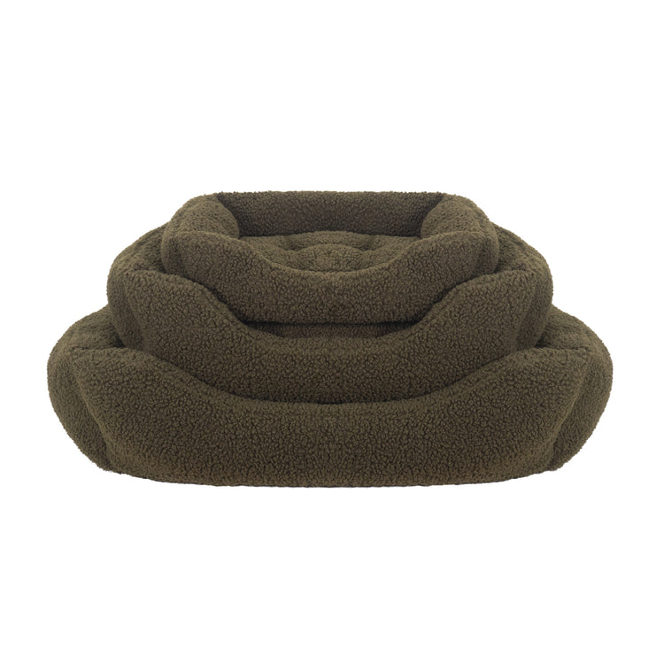 Rosewood Green Pile Fleece Dog Bed