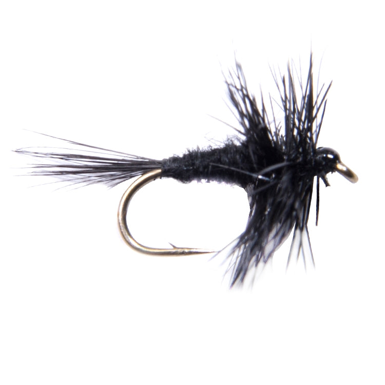 Black Midge Hackled Dry Flies