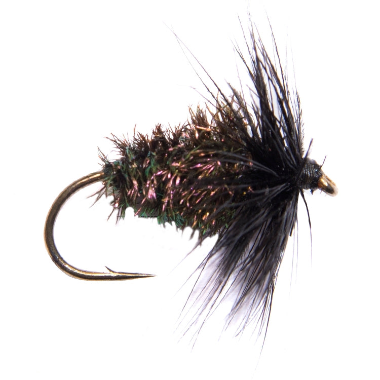 Black and Peacock Spider Hackled Dry Flies