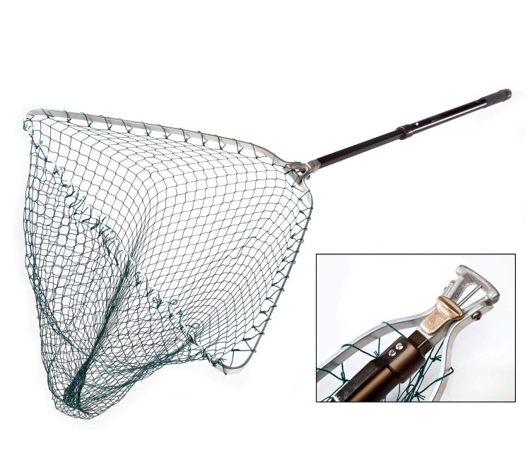 SAN LIKE Fishing Net Telescopic Landing Nets Folding Rubber Fish Net Rubber  Coated Landing Net with Adjustable Sturdy Pole Handle for Saltwater