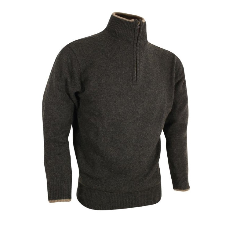Jack Pyke Ashcombe Zip Neck Sweater - Dark Olive