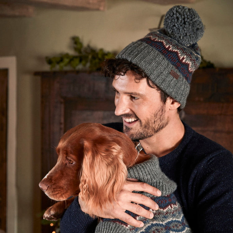 Barbour Case Fair Isle Beanie - Mid Grey