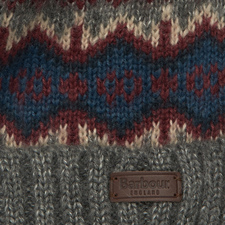 Barbour Case Fair Isle Beanie - Mid Grey