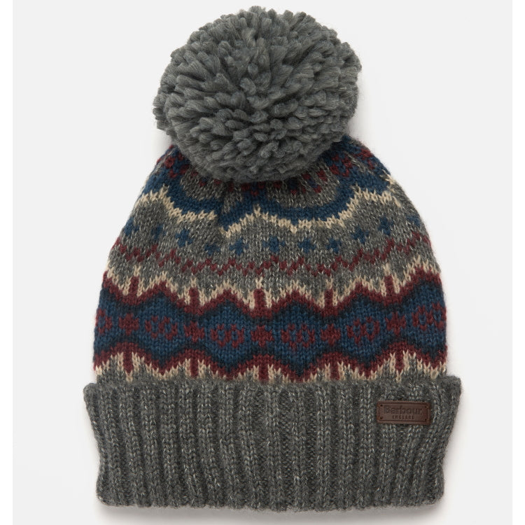 Barbour Case Fair Isle Beanie - Mid Grey