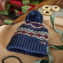 Barbour Case Fair Isle Beanie - Navy/Cordovan
